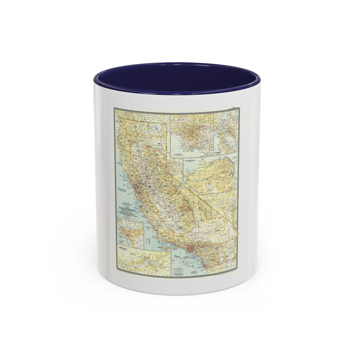 USA - California (1954) (Map) Accent Coffee Mug