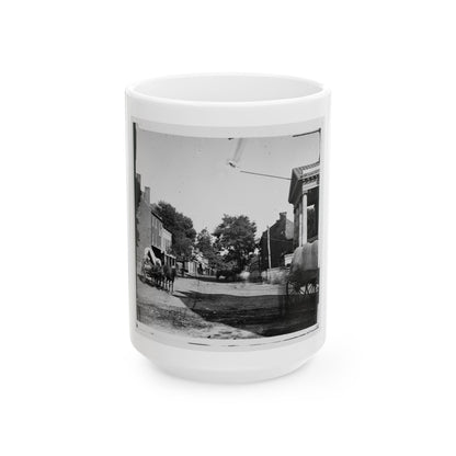 Warrenton, Va. Street In Front Of Courthouse (U.S. Civil War) White Coffee Mug