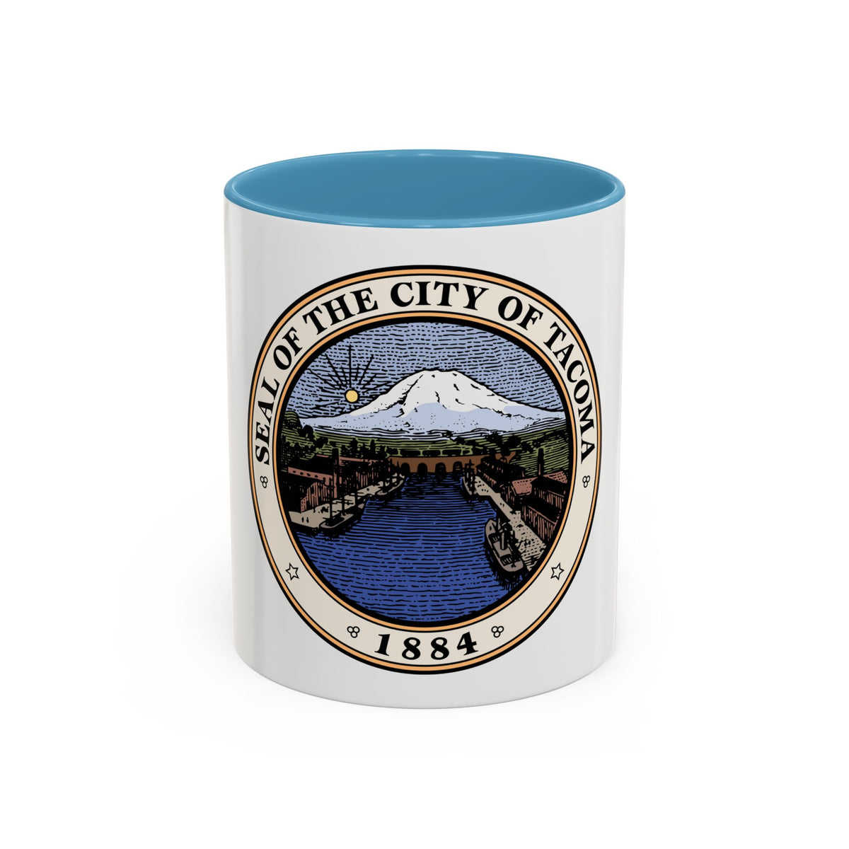 Seal of Tacoma WA - Accent Coffee Mug