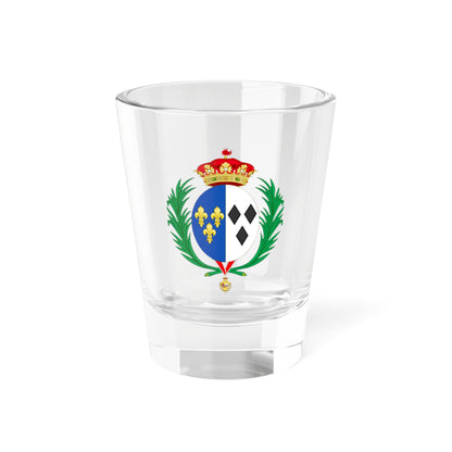 Coat of Arms of Emanuela de Dampierre as Duchess of Segovia (Spain) (Coat of Arms) Shot Glass 1.5oz