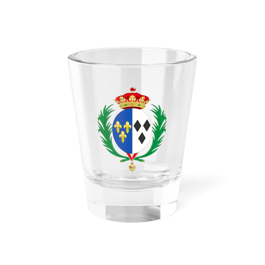Coat of Arms of Emanuela de Dampierre as Duchess of Segovia (Spain) (Coat of Arms) Shot Glass 1.5oz