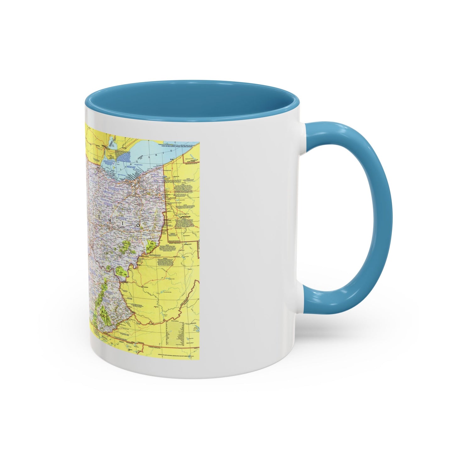 USA - Illinois, Indiana, Ohio, Kentucky 1 (1977) (Map) Accent Coffee Mug