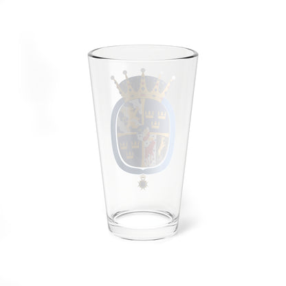 Prinsessan Madeleine vapen med Serafimerkors (Sweden) (Coat of Arms) Pint Glass 16oz