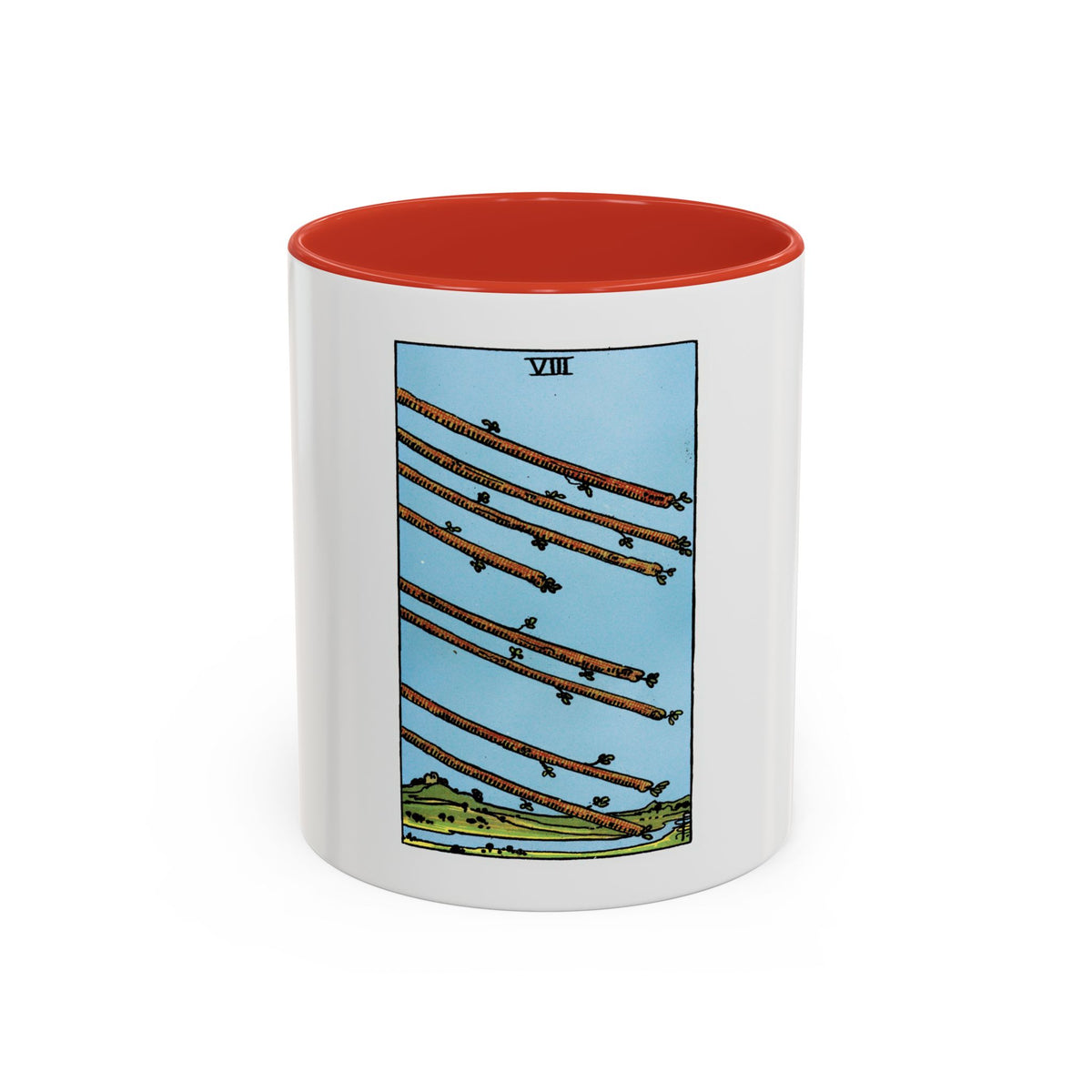 The 8 of Wands (Tarot Card) Accent Coffee Mug
