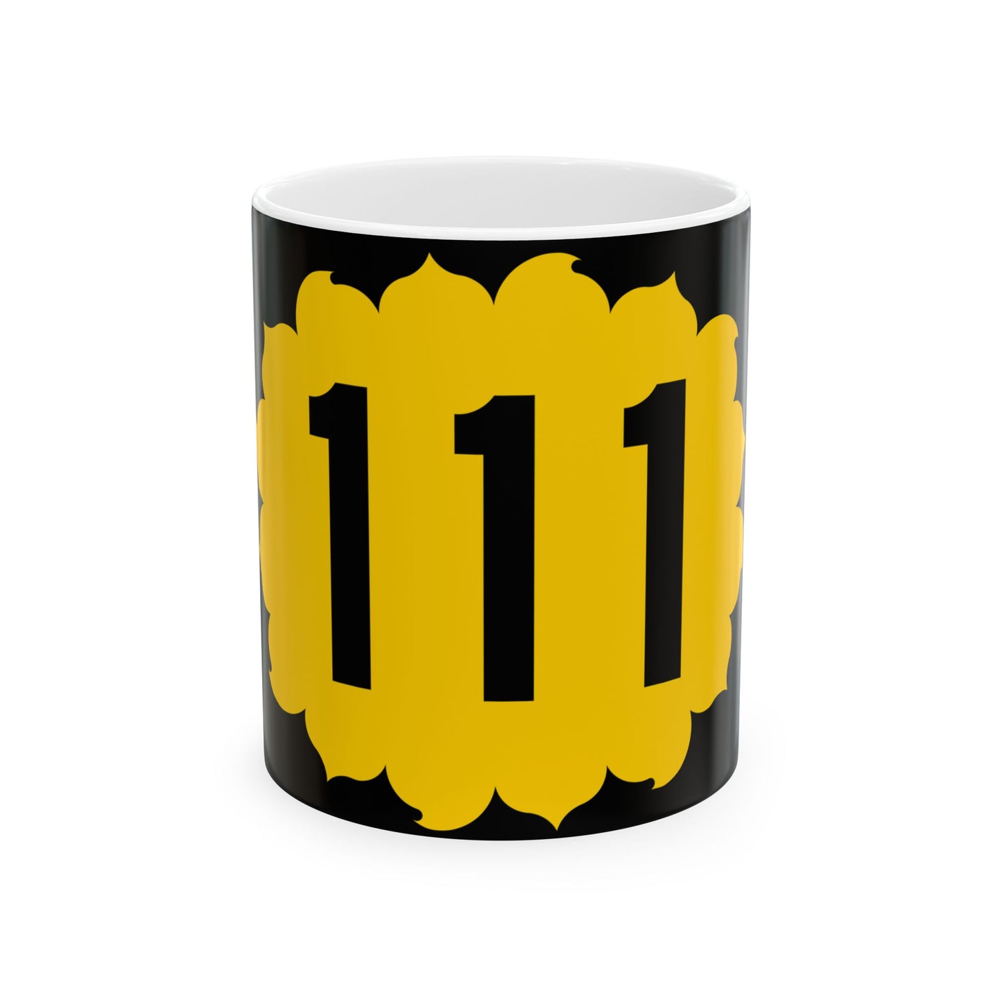 K-111 (Kansas) (Road Sign) White Coffee Mug