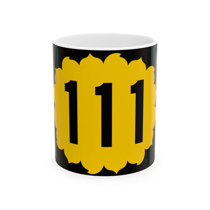K-111 (Kansas) (Road Sign) White Coffee Mug