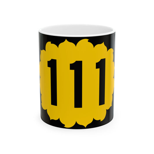 K-111 (Kansas) (Road Sign) White Coffee Mug
