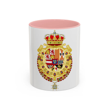 Royal Greater Coat of Arms of Spain (1700-1761) - Accent Coffee Mug