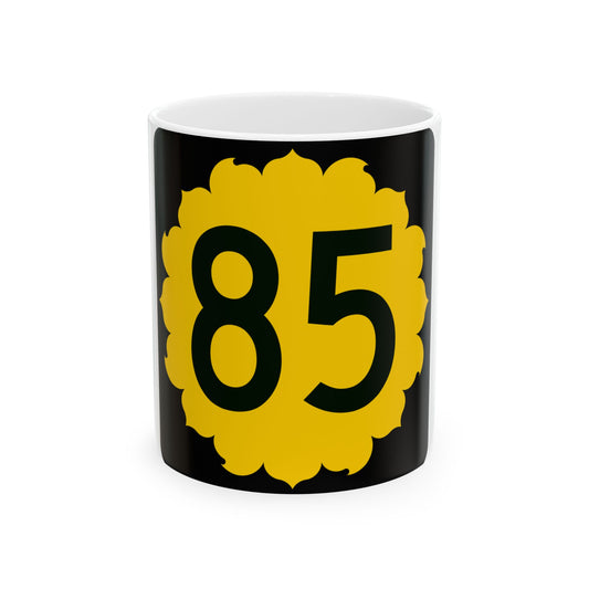 K-85 (Kansas) (Road Sign) White Coffee Mug