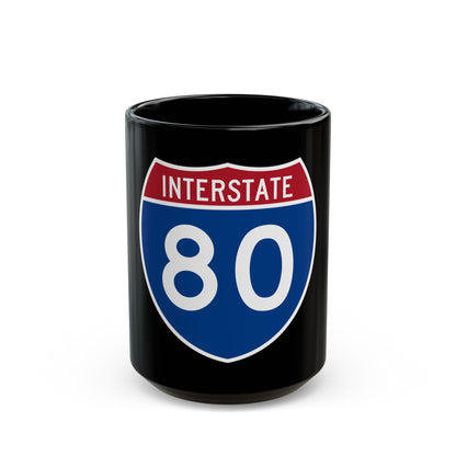 Interstate 80 (U.S. Highways) Black Coffee Mug