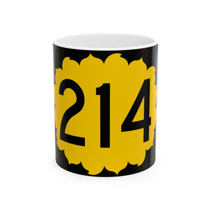K-214 (Kansas) (Road Sign) White Coffee Mug