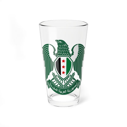 Emblem of Syria 2025present variation MOED secondary (Syria) (Coat of Arms) Pint Glass 16oz