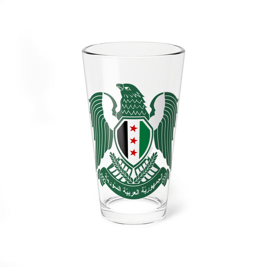 Emblem of Syria 2025present variation MOED secondary (Syria) (Coat of Arms) Pint Glass 16oz