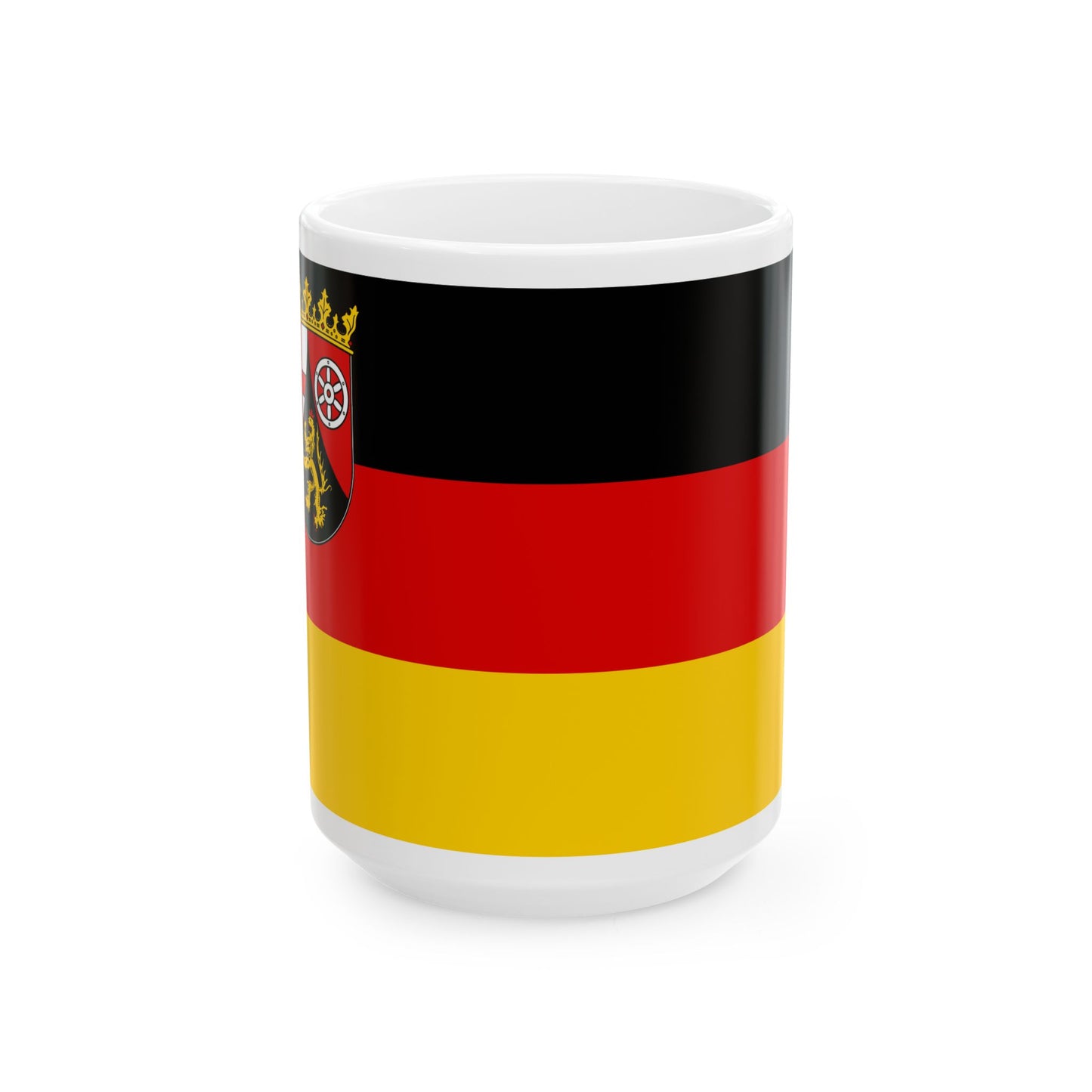 Flag of Rhineland Palatinate Germany - White Coffee Mug-15oz-Go Mug Yourself