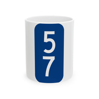Warren County 57 NY tab (New York) (Road Sign) White Coffee Mug