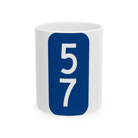 Warren County 57 NY tab (New York) (Road Sign) White Coffee Mug
