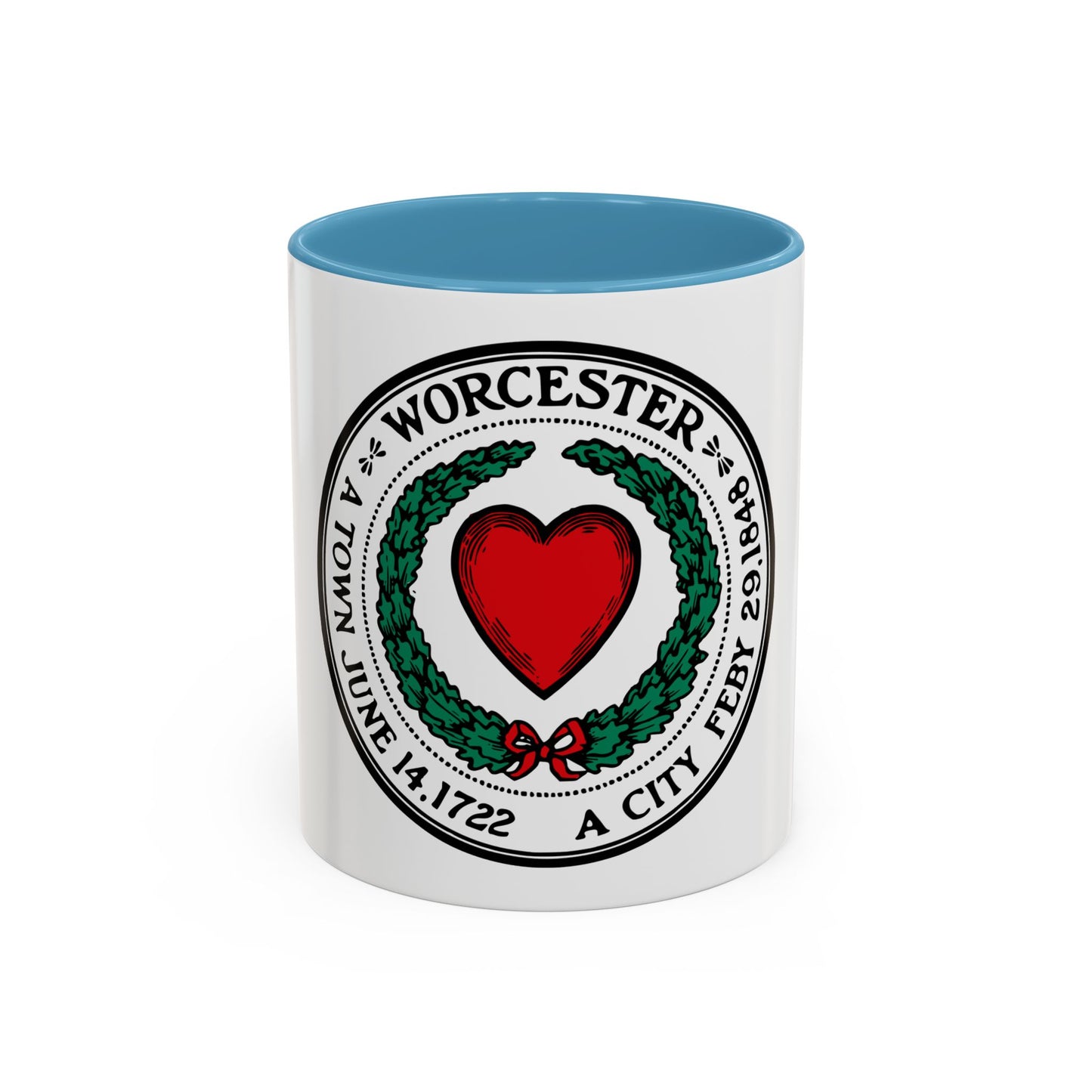 Seal of Worcester Massachusetts - Accent Coffee Mug