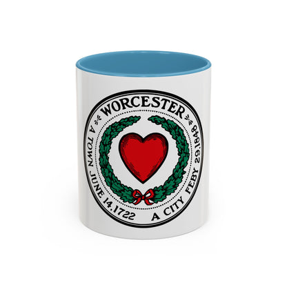 Seal of Worcester Massachusetts - Accent Coffee Mug
