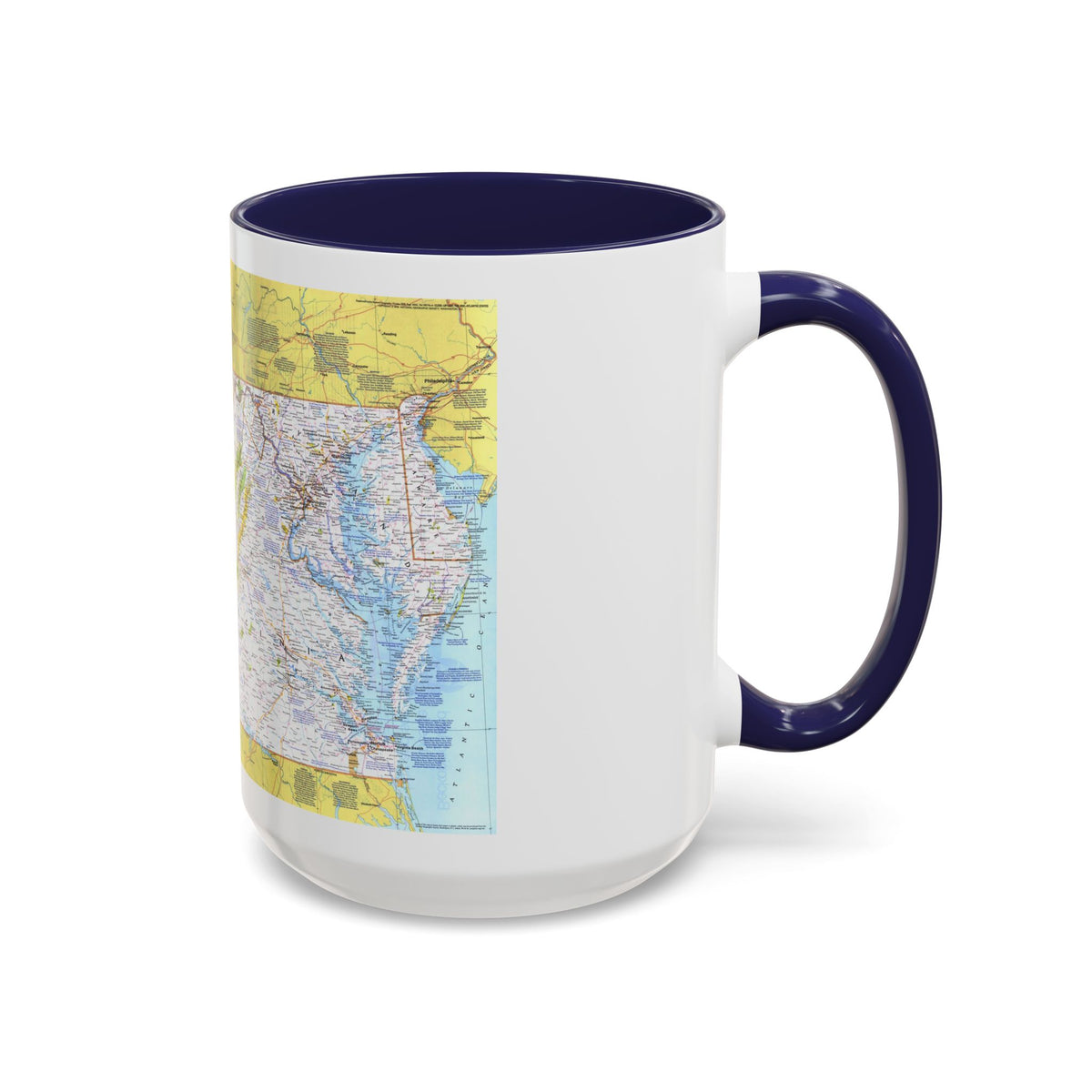 USA - Mid-Atlantic States 1 (1976) (Map) Accent Coffee Mug