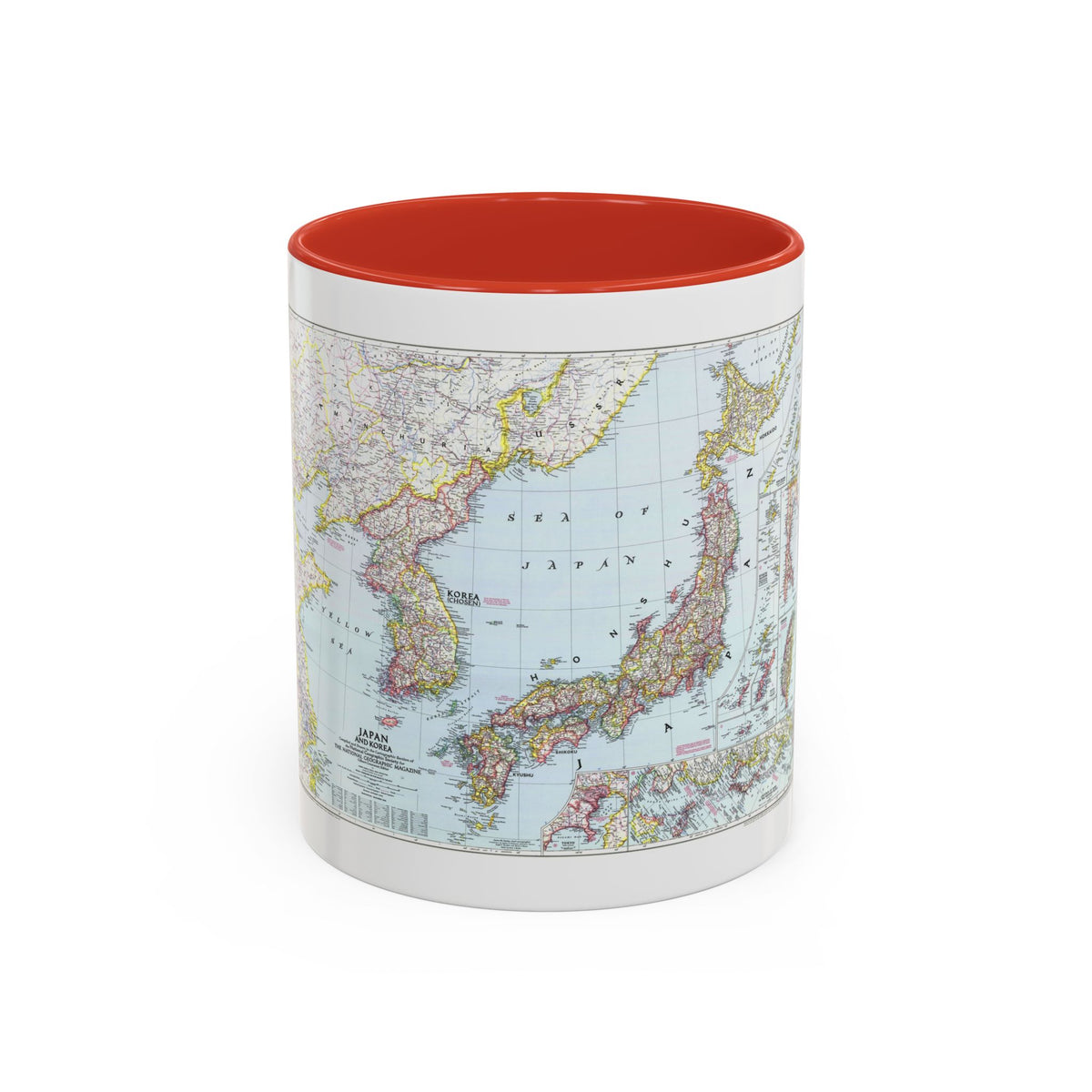 Japan and Korea (1945) (Map) Accent Coffee Mug