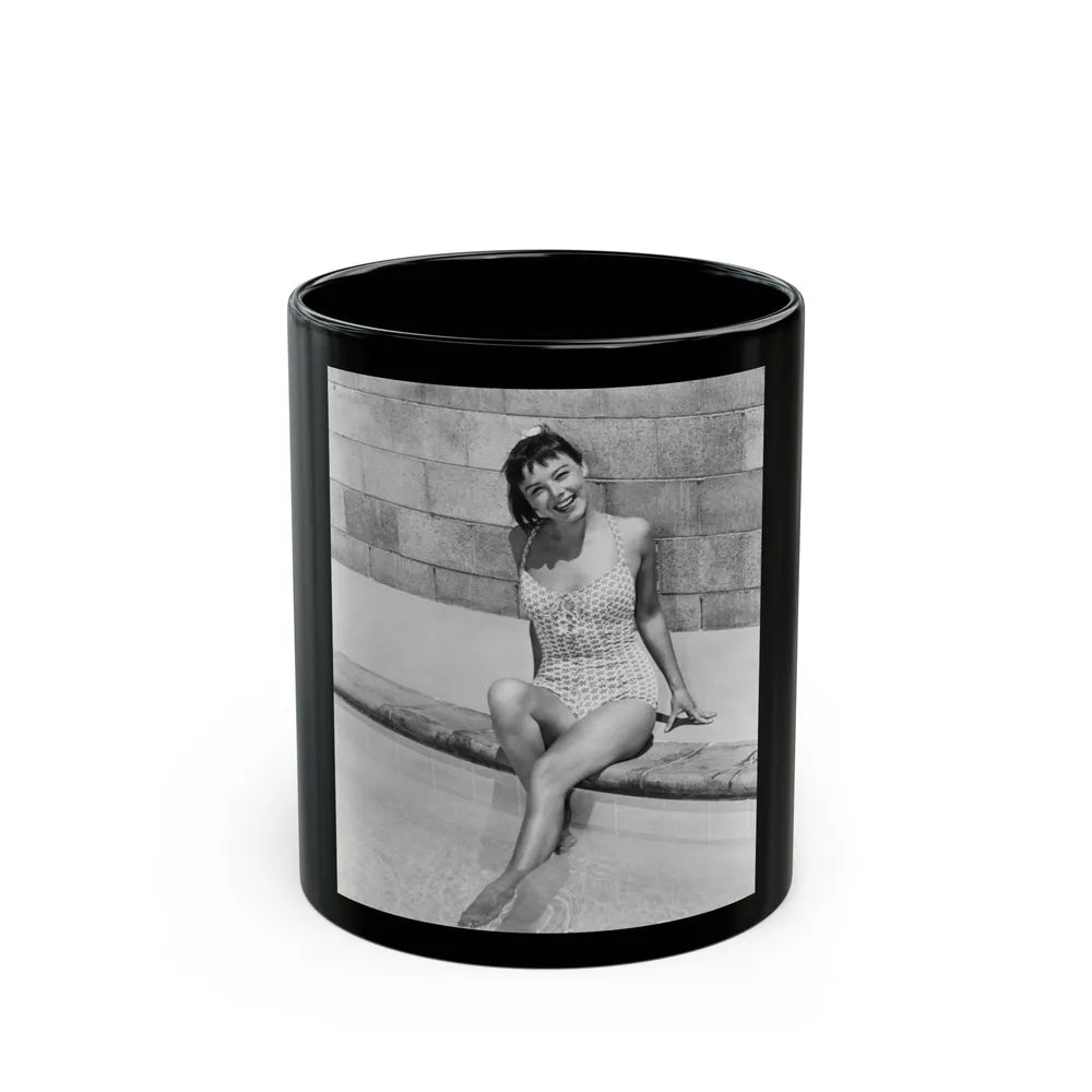 Janet Munro #09 (Vintage Female Icon) Black Coffee Mug-11oz-Go Mug Yourself