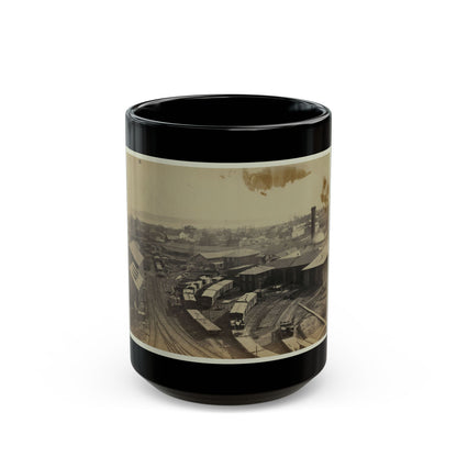 Bird's Eye View Of Machine Shops, With East Yard Of Orange & Alexandria Railroad (U.S. Civil War) Black Coffee Mug