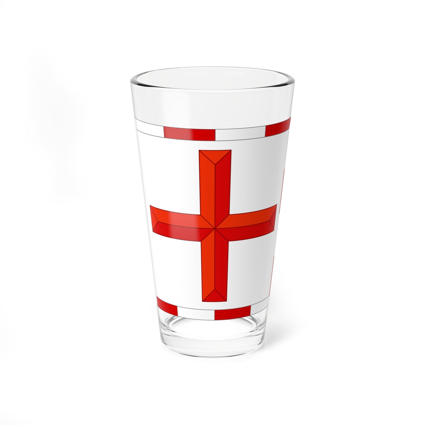 Flag of the Rouge Croix Pursuivant of Arms (United Kingdom) Pint Glass 16oz
