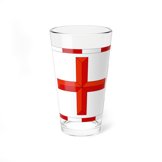Flag of the Rouge Croix Pursuivant of Arms (United Kingdom) Pint Glass 16oz