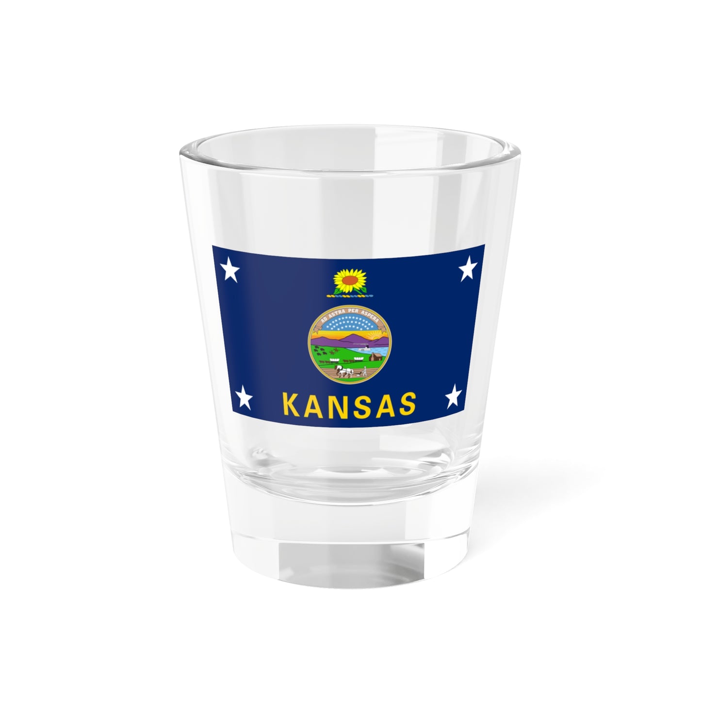 Flag of the Governor of Kansas (United States) Shot Glass 1.5oz