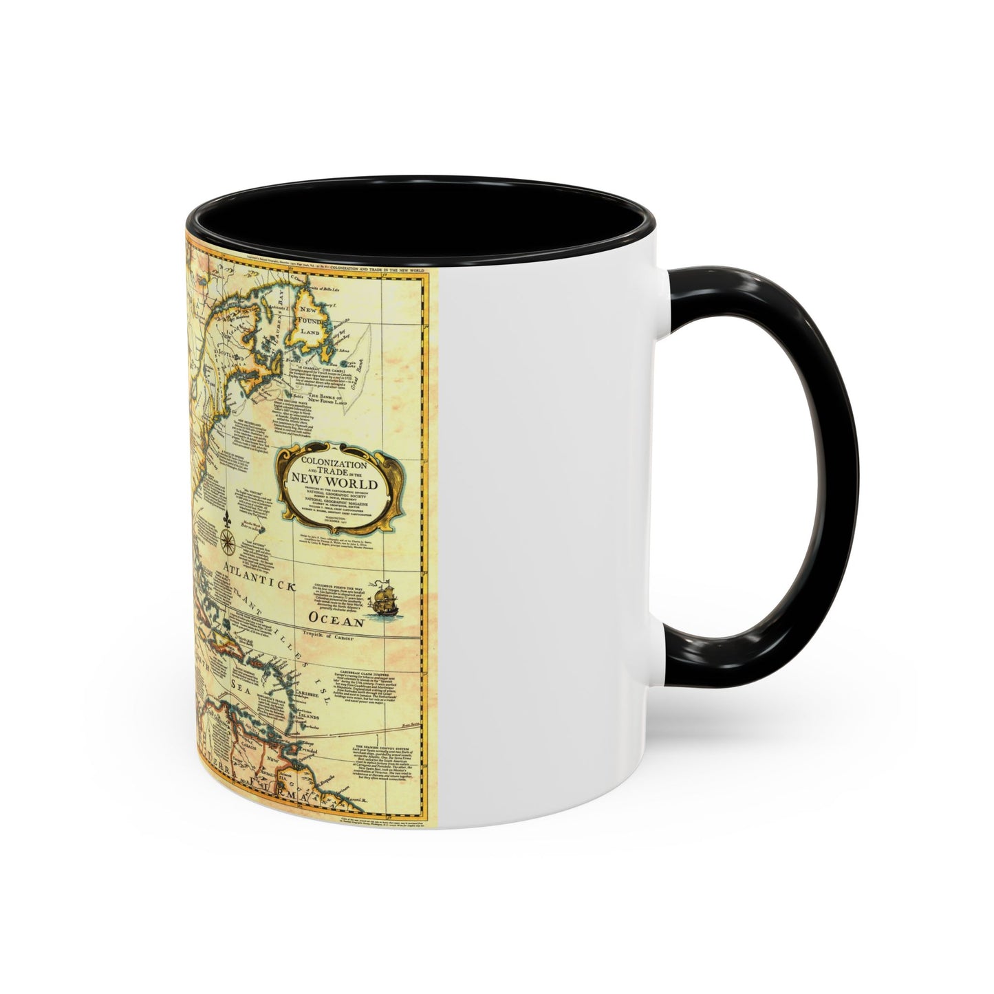 North America - Colonization and Trade (1977) (Map) Accent Coffee Mug