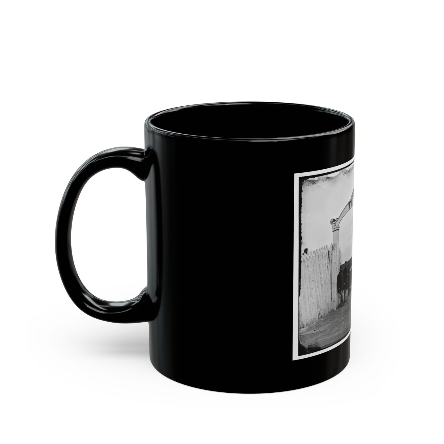 District Of Columbia. Men And Gun Of 3d Massachusetts Heavy Artillery At Ornamental Gate Of Fort Totten (U.S. Civil War) Black Coffee Mug
