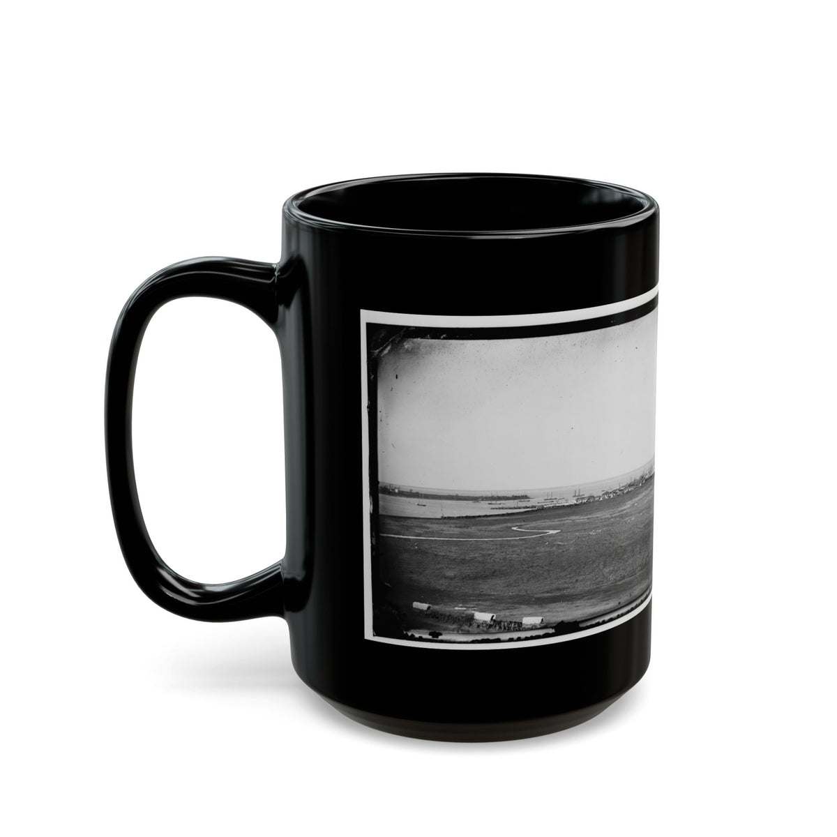 Aquia Creek Landing, Virginia. View Of Federal Supply Depot (U.S. Civil War) Black Coffee Mug