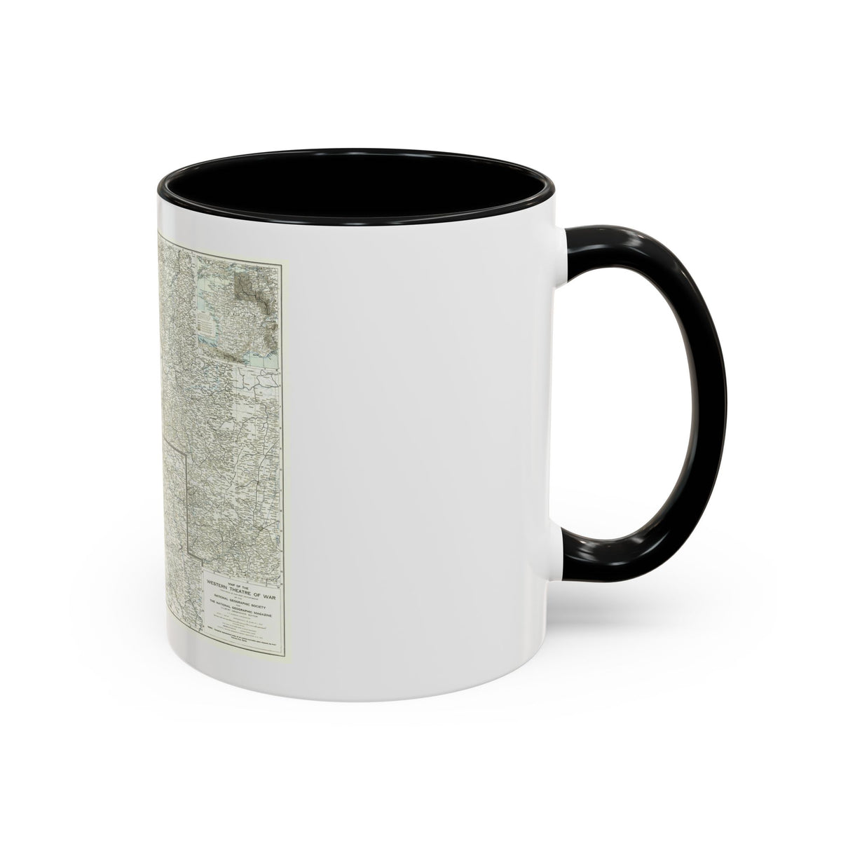 Western Theatre of War (1918) (Map) Accent Coffee Mug