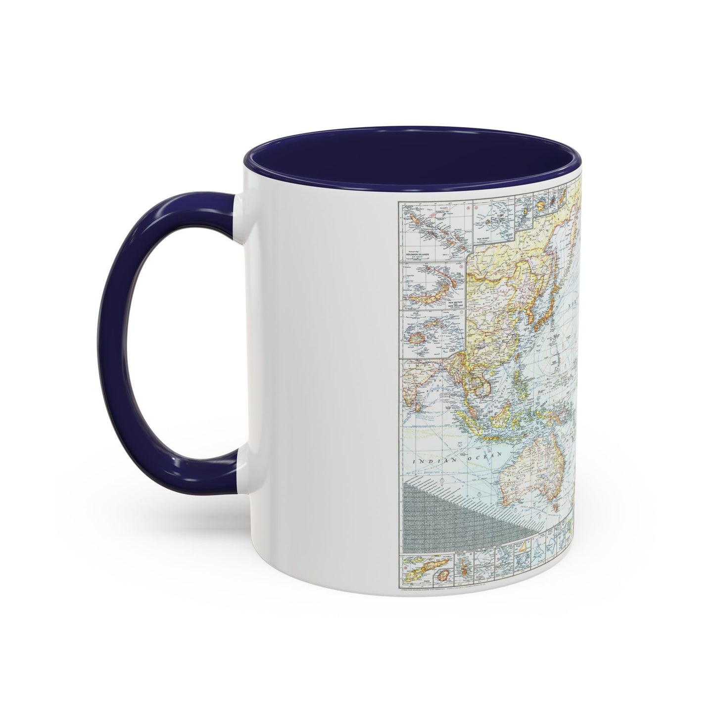 Pacific Ocean and the Bay of Bengal (1943) (Map) Accent Coffee Mug