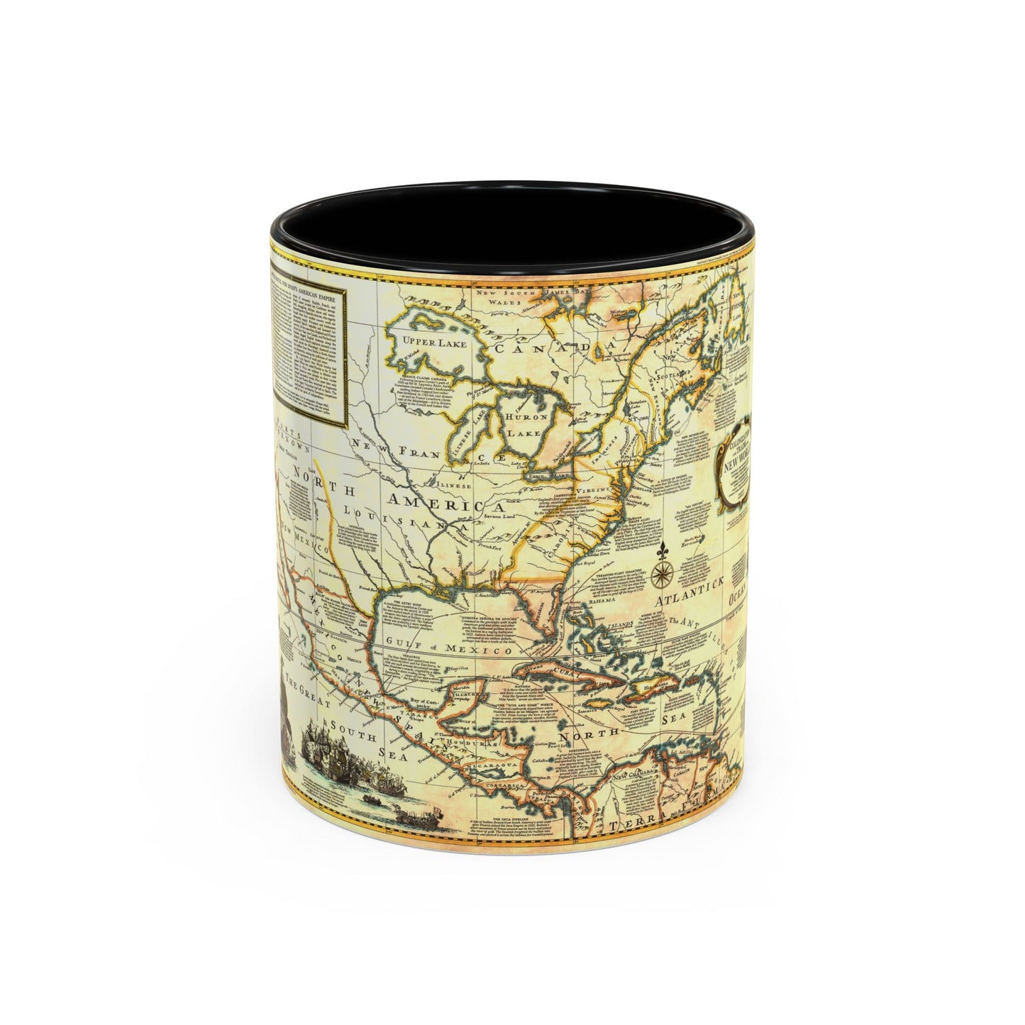 North America - Colonization and Trade (1977) (Map) Accent Coffee Mug