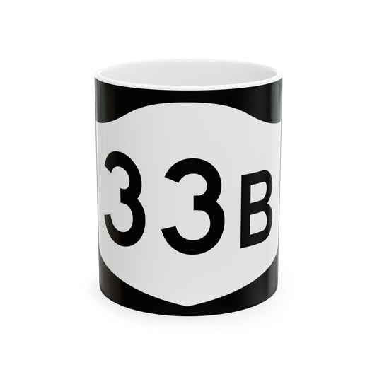 NY-33B (New York) (Road Sign) White Coffee Mug