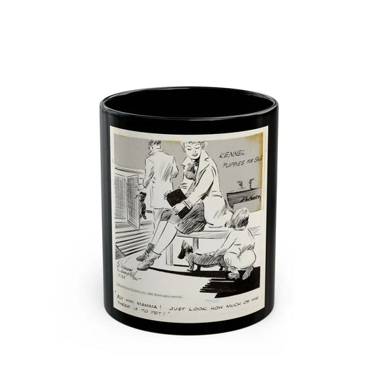 Cuties Daily Comic Strip, 1962 (1) - Black Coffee Mug-11oz-Go Mug Yourself