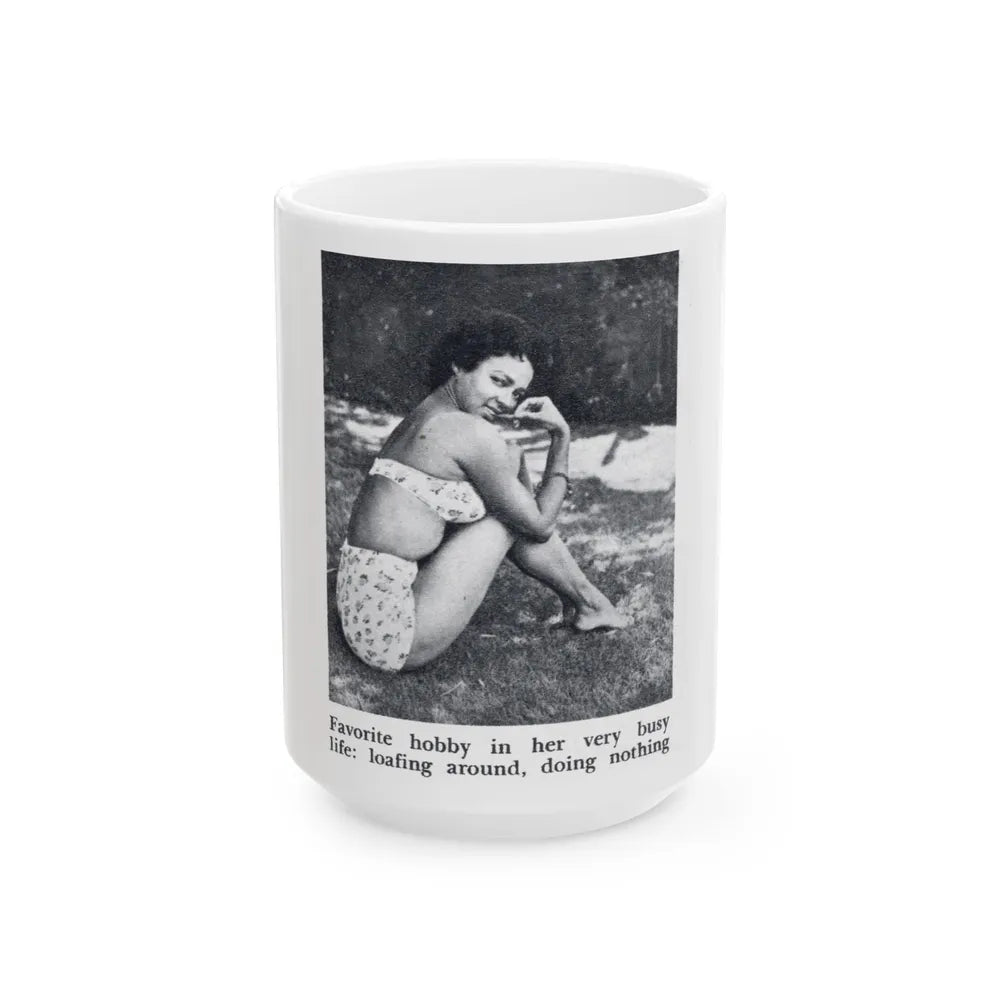 Dorothy Dandridge #99 - Photo 2 on Page 99 cropped from Pageant Digest Mag. June '55 (Vintage Female Icon) White Coffee Mug-15oz-Go Mug Yourself