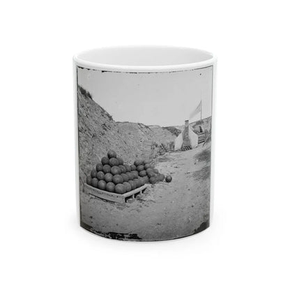 Charleston, S.C. Interior View Of Fort Johnson, With Stacks Of Shot (U.S. Civil War) White Coffee Mug-11oz-Go Mug Yourself