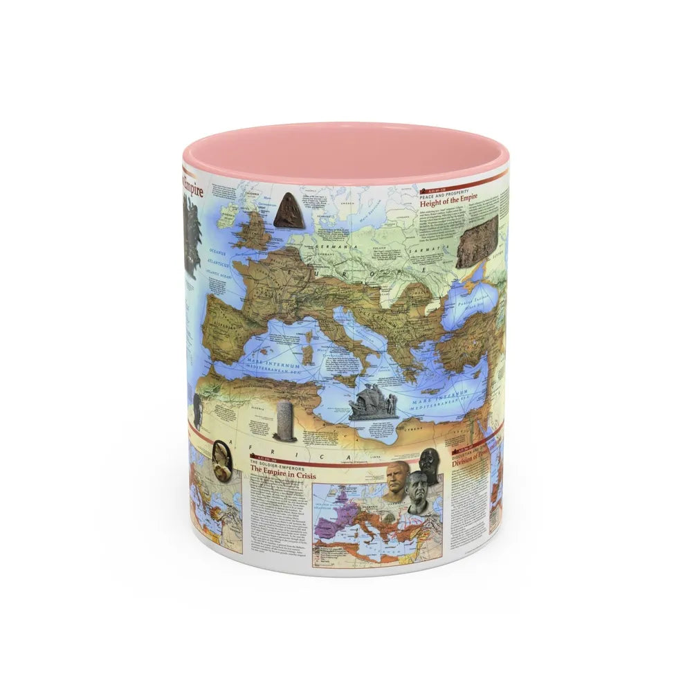 Roman Empire (1997) (Map) Accent Coffee Mug-11oz-Pink-Go Mug Yourself