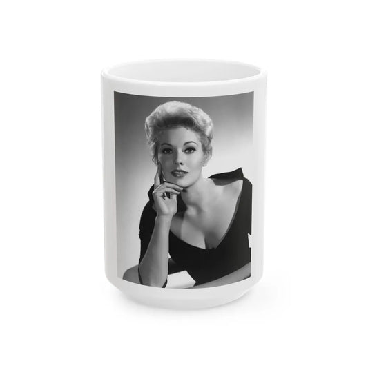 Kim Novak #283 (Vintage Female Icon) White Coffee Mug-15oz-Go Mug Yourself