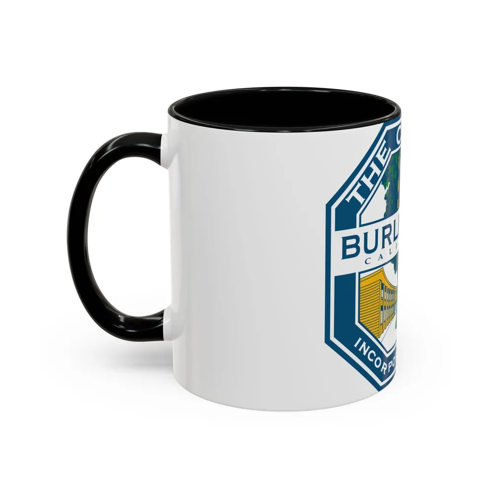 Seal of Burlingame California - Accent Coffee Mug-Go Mug Yourself