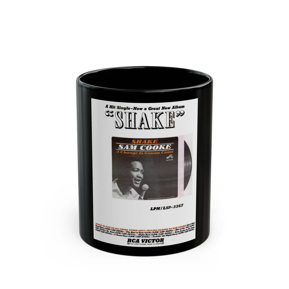 Sam Cooke 1965 I (Music Poster) Black Coffee Mug-11oz-Go Mug Yourself