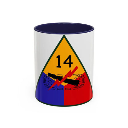 14th Armored Division (U.S. Army) Accent Coffee Mug-11oz-Navy-Go Mug Yourself