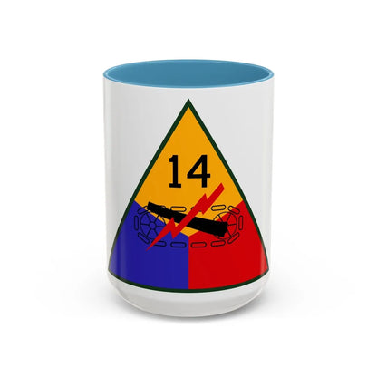 14th Armored Division (U.S. Army) Accent Coffee Mug-15oz-Light Blue-Go Mug Yourself