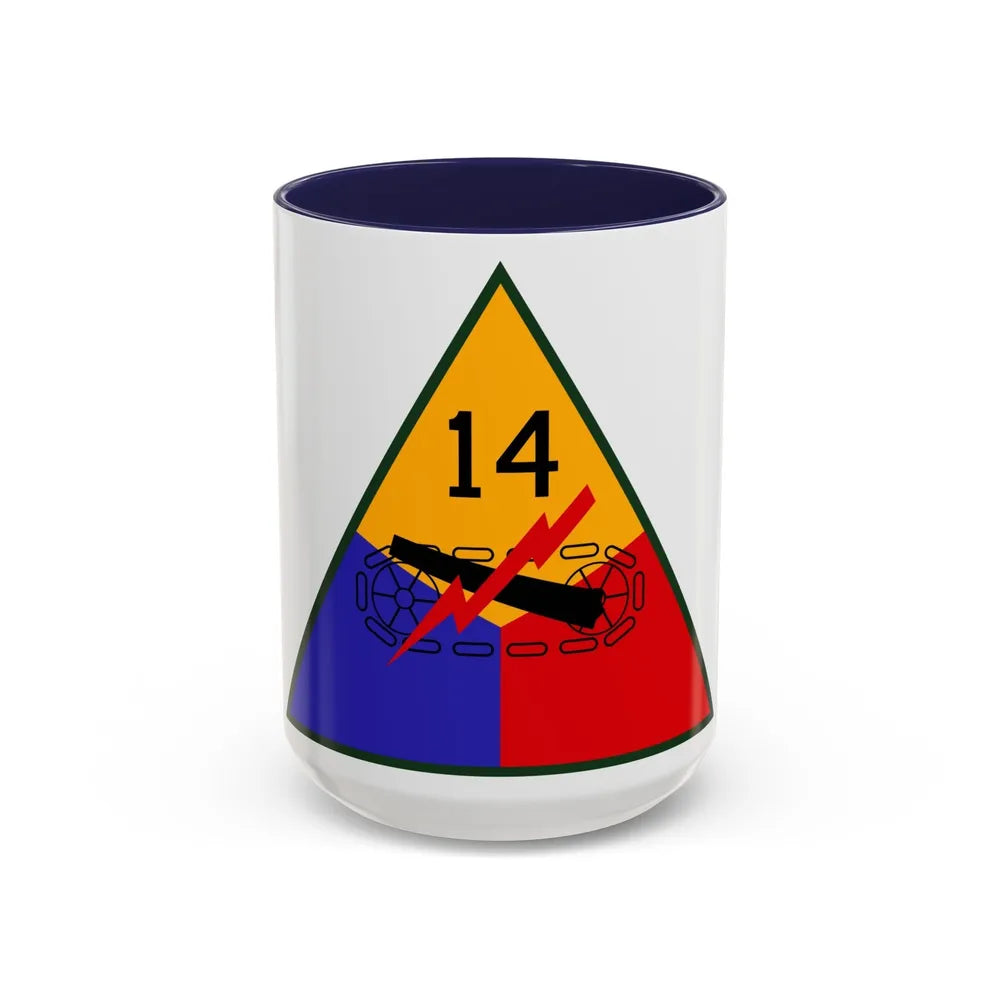 14th Armored Division (U.S. Army) Accent Coffee Mug-15oz-Navy-Go Mug Yourself