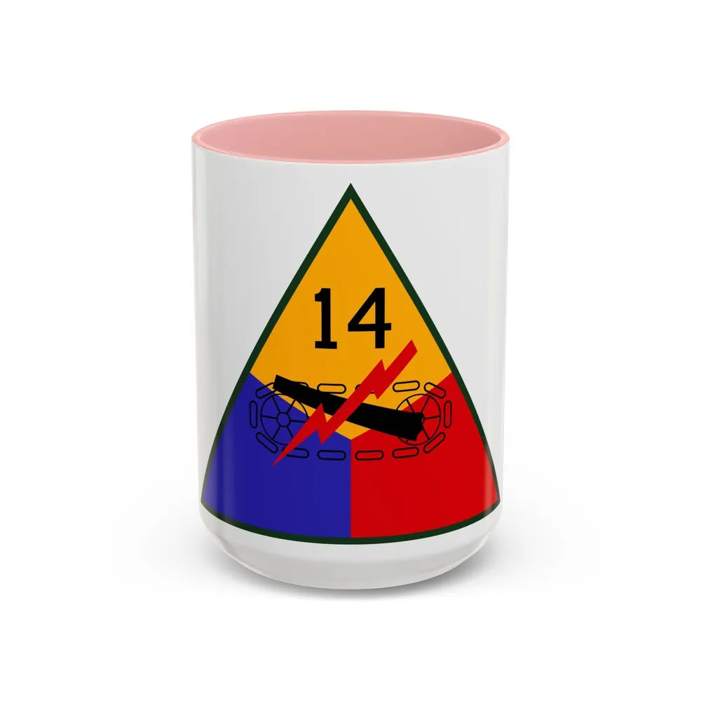 14th Armored Division (U.S. Army) Accent Coffee Mug-15oz-Pink-Go Mug Yourself