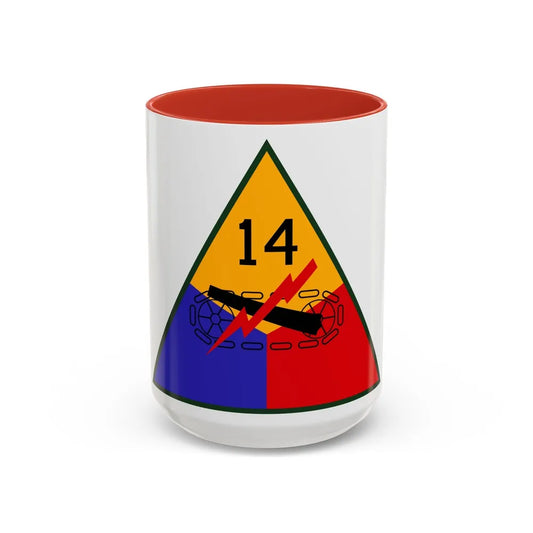 14th Armored Division (U.S. Army) Accent Coffee Mug-11oz-Red-Go Mug Yourself