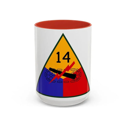 14th Armored Division (U.S. Army) Accent Coffee Mug 11oz Red - Go Mug Yourself
