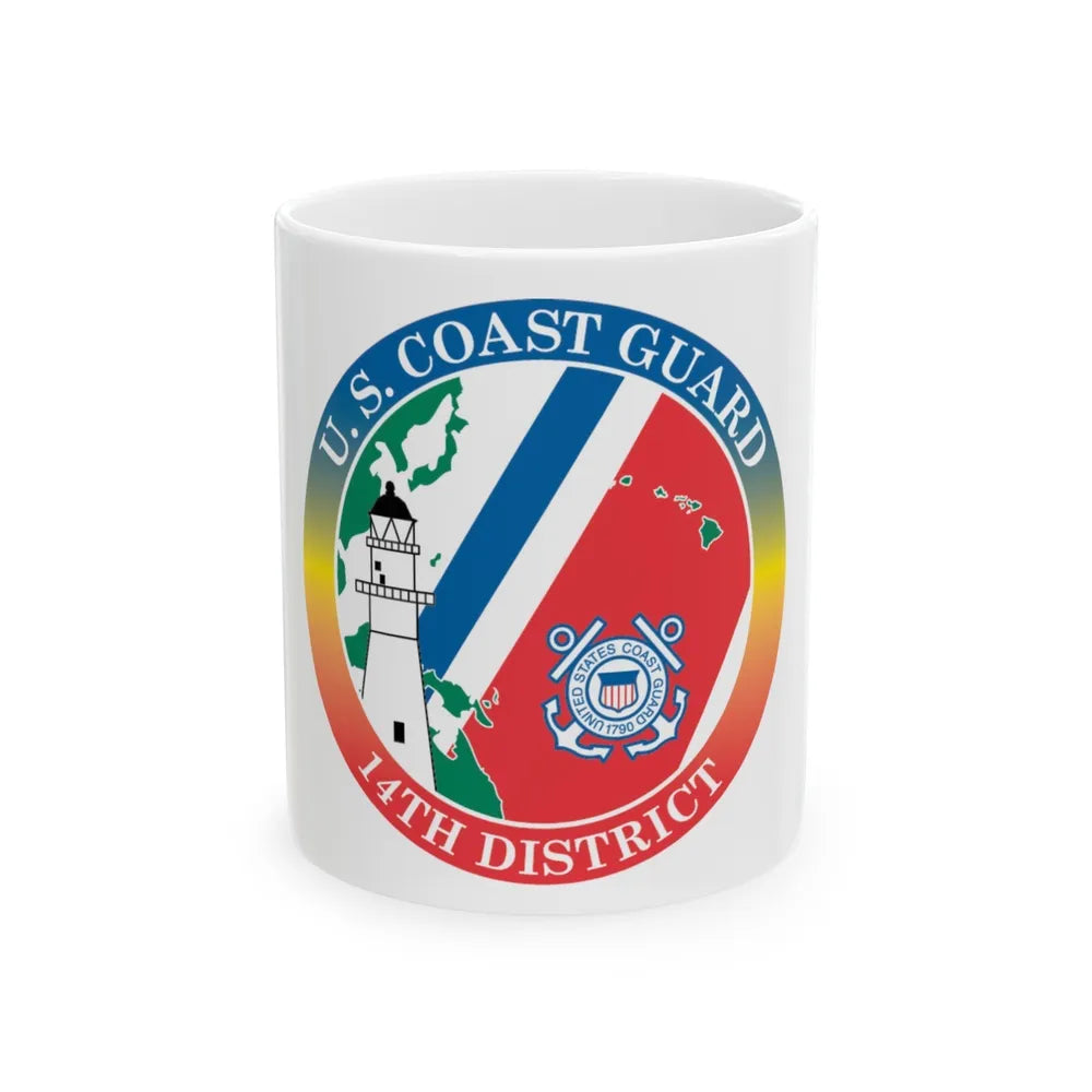 14th CG District (U.S. Coast Guard) White Coffee Mug-11oz-Go Mug Yourself